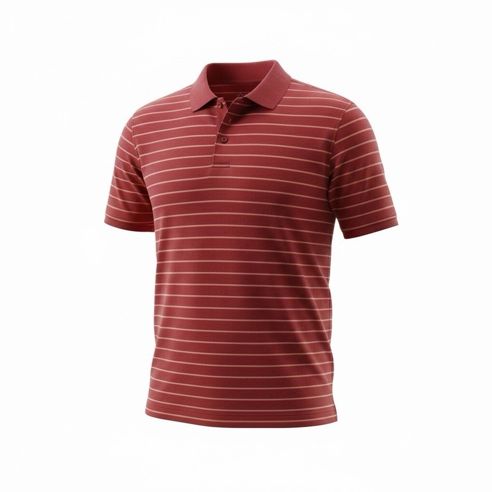 Untuckit Polo Shirt Men's Size Large Short Sleeve Red Gondola Stripe Regular Fit